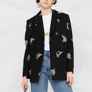 RED VALENTINO Floral Embroidered Double-Breasted Blazer